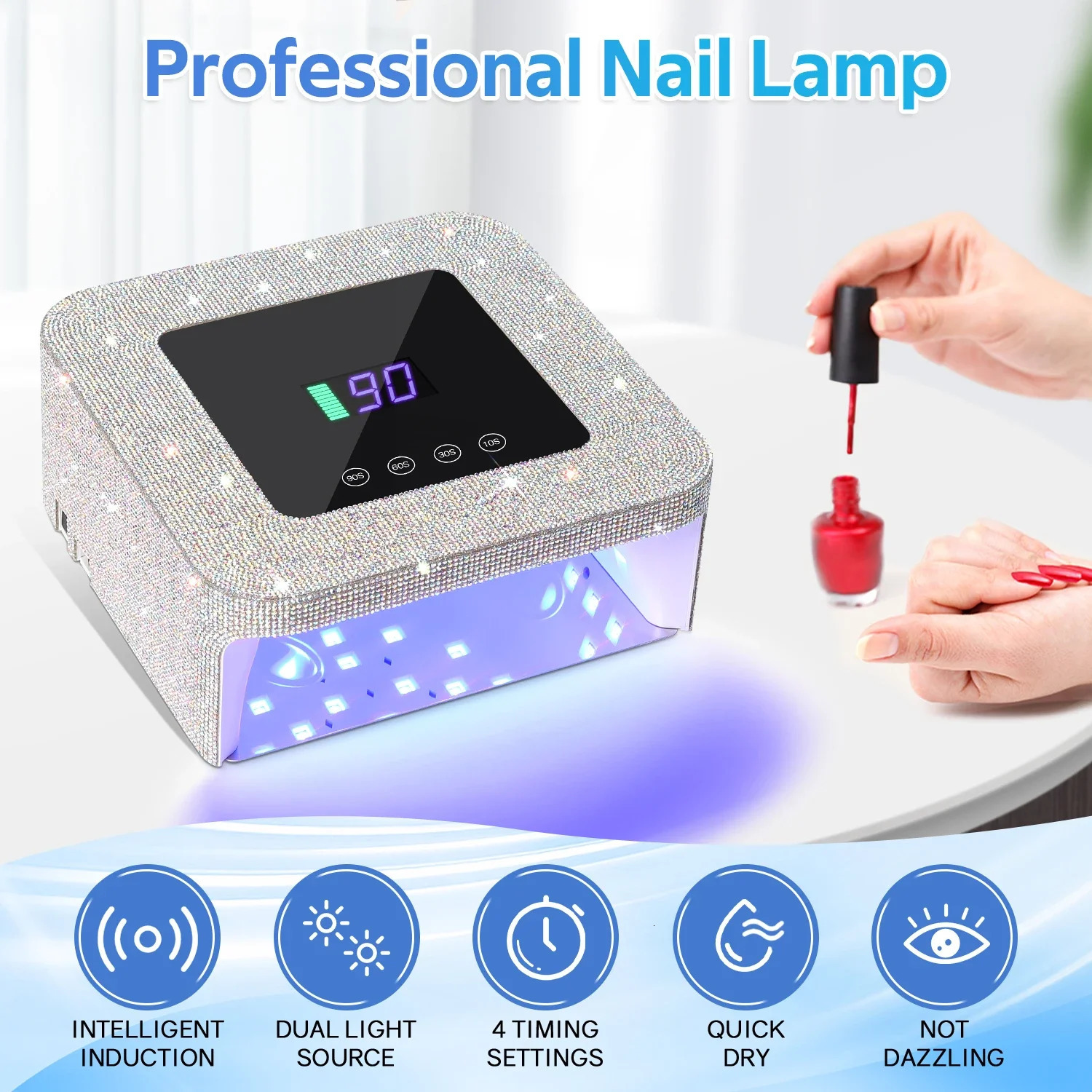 DianaBeauty UV LED Nail Lamp Professional 15 Leds Nail Dryer Touch Screen USB UV Cabin for Nail Manicure Lamp Nail Art Tools 241106
