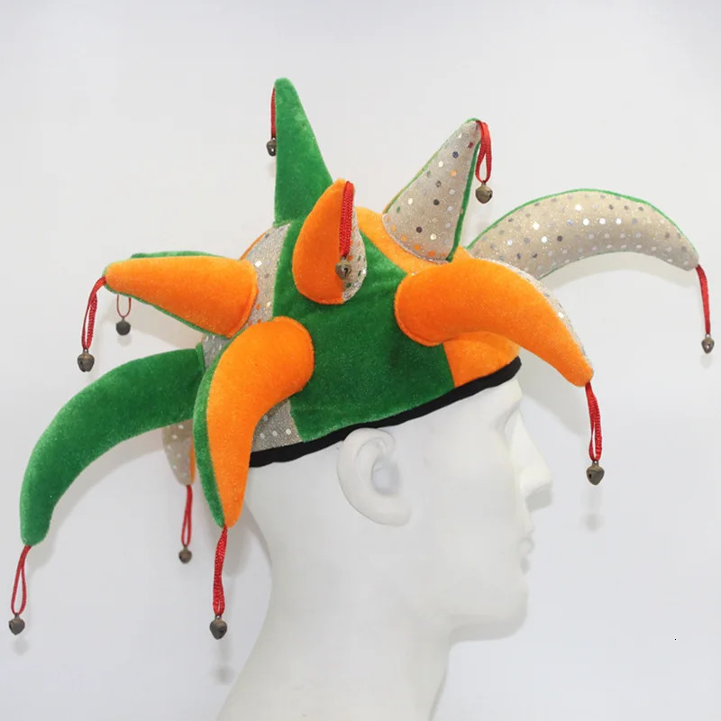 Costume Party Adult Mens Clown Circus Hat Bell Hat Birthday Headwear Halloween Role Playing Costume Drama Props Christmas M1006 241106
