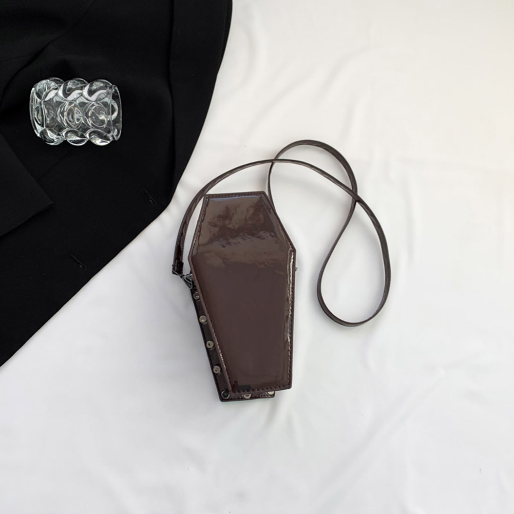 Women Coffin Satchel Purse Gothic Strap Adjustable Spider Coffin Bag Y2K Mobile Phone Bag Halloween Sling Purse