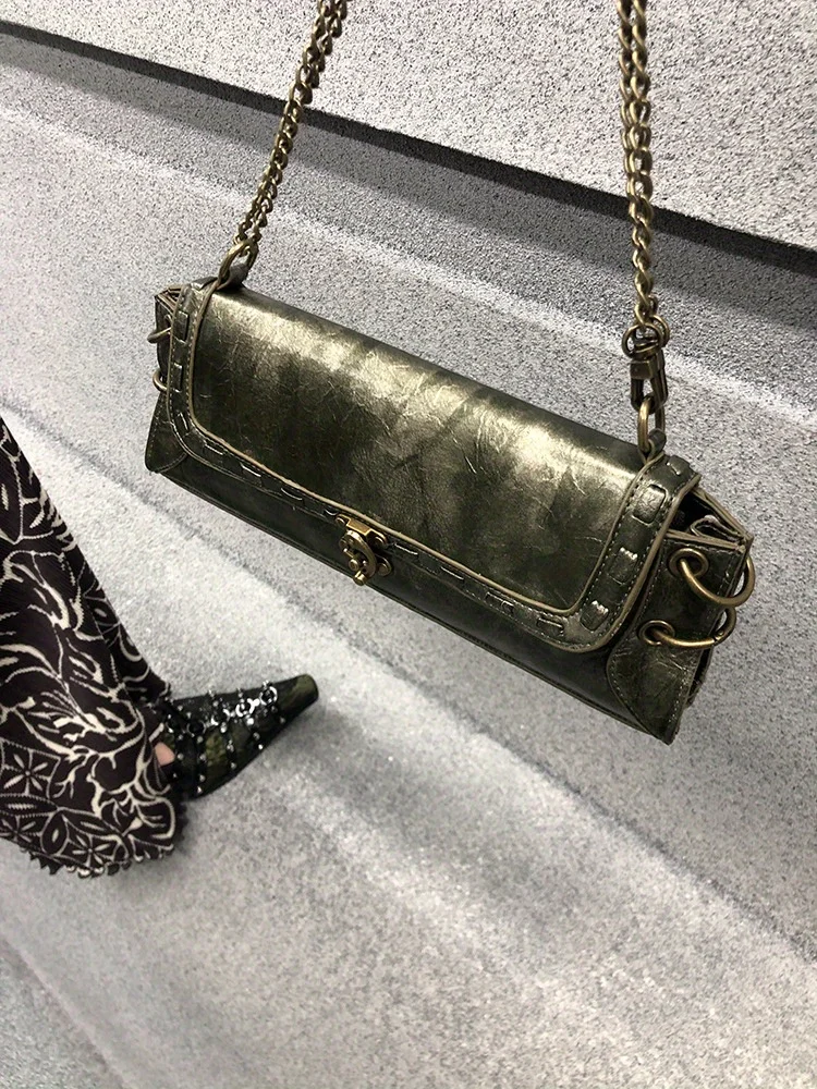 1PC vintage subculture lock bronze gold armpit bag/crossbody bag