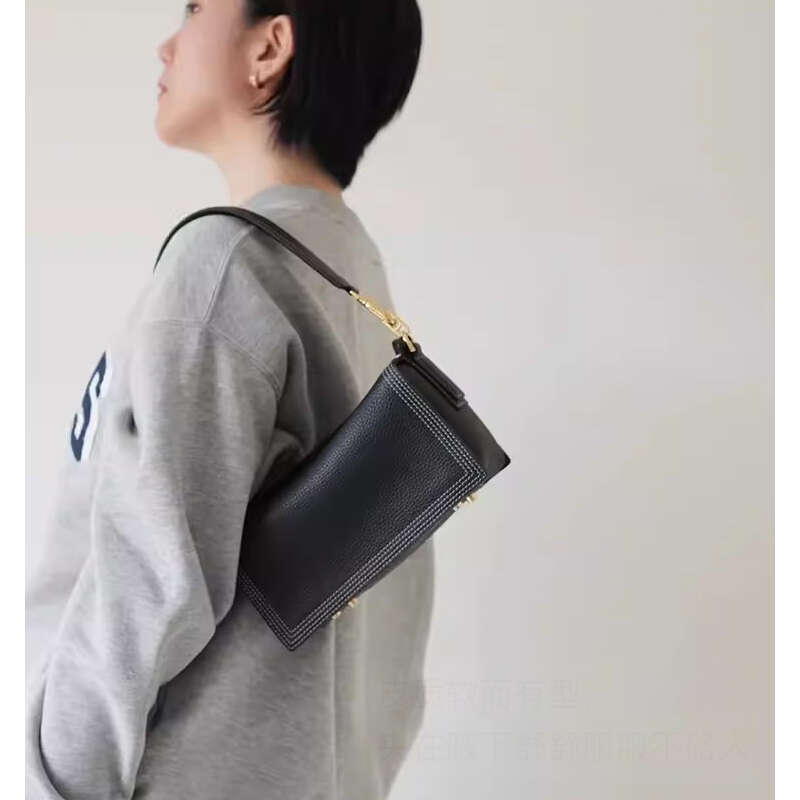 OLOEY Genuine Cowhide Leather Pillow Bag Female Soft Cover Stiches Strim Delicate Decoration Fashion Cross Body New