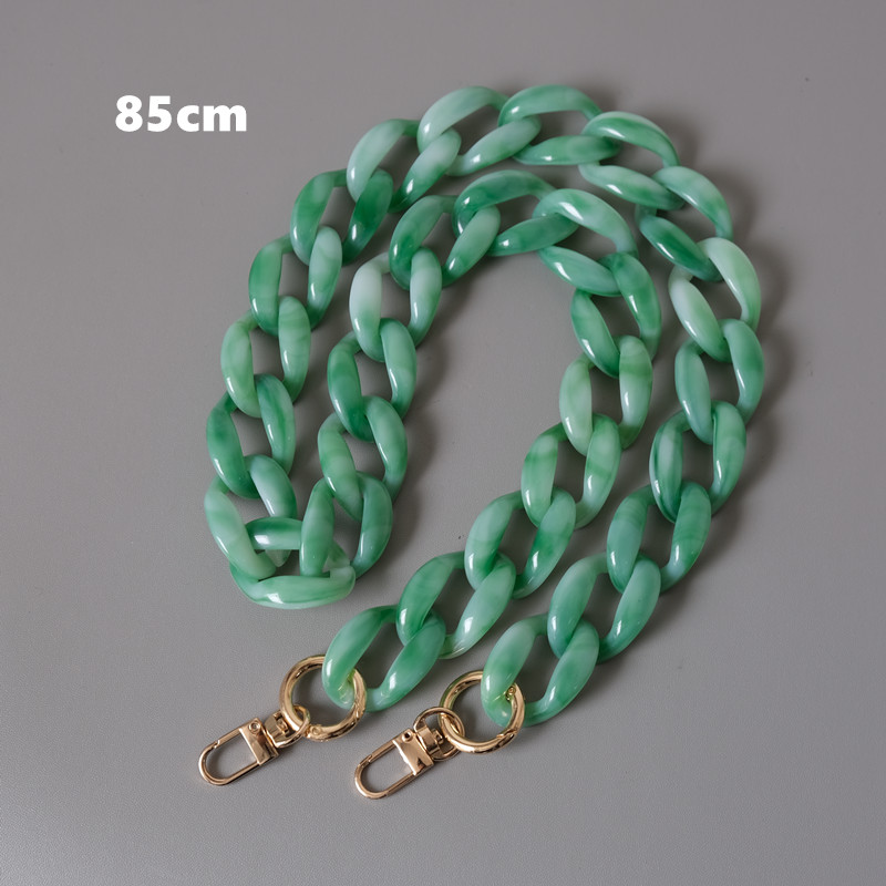 New Fashion Woman Handbag Accessory Parts Cute Chain Green Acrylic Resin Chain Luxury Strap Women Shoulder Clutch Handle Chain