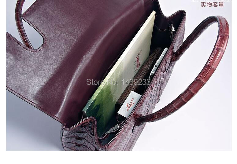 100% genuine crocodile skin leather women handbag, Alligator Skin Womens Tote Bag, Purple