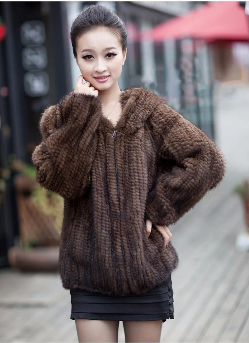 Womens Natural Mink Coat Womens Mink Jacket Full Set Knitted Mink Coat Large Size 4XL 241107