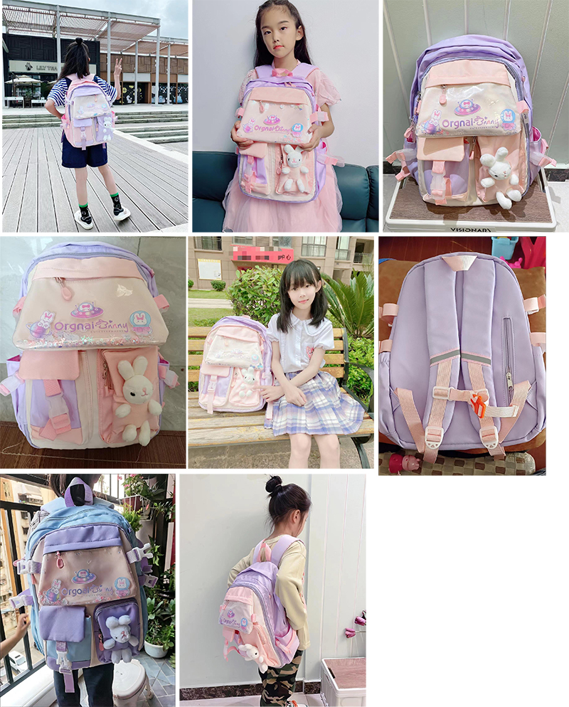 Kids School Bags For Girls Primary Schoolbag Girls Orthopaedics Backpack Kawaii Bags Waterproof Back Packs Nylon Bookbag