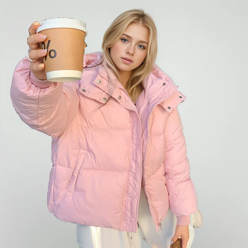 Womens short cotton jacket womens hooded sweatshirt stand up collar warm park top womens solid color half season jacket womens winter jacket 241107