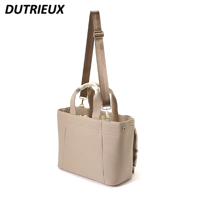 Japanese Style Ruffles Canvas Bag New Large Size Bags Girls Commuter Portable Messenger All-Matching Casual Handbags for Women