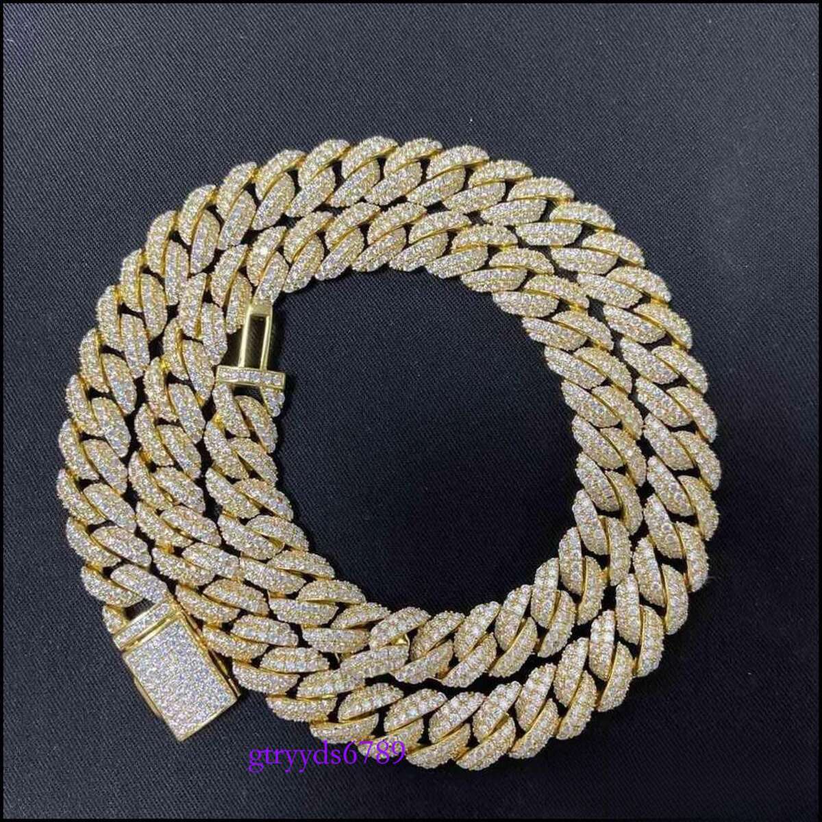 Pendant Necklaces 18Inch 10Mm Sterg Sier Setting Iced Out Moissanite Dia Hip Hop Cuban k Chain Miami Necklace Jewelry D Dhhj4