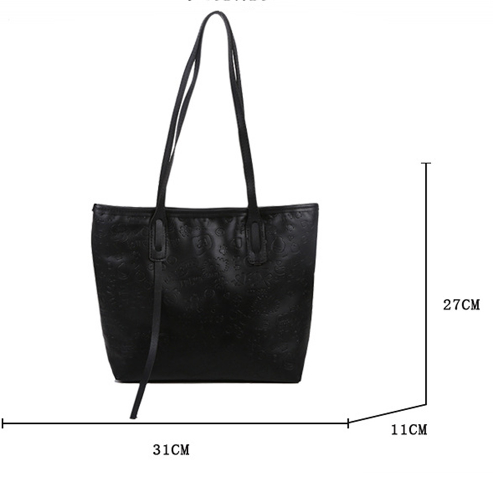 Ladies Large-capacity Shoulder Bag 2021 New Japanese And Korean Simple Soft Leather Handbag Student Class Leisure Tote Bag