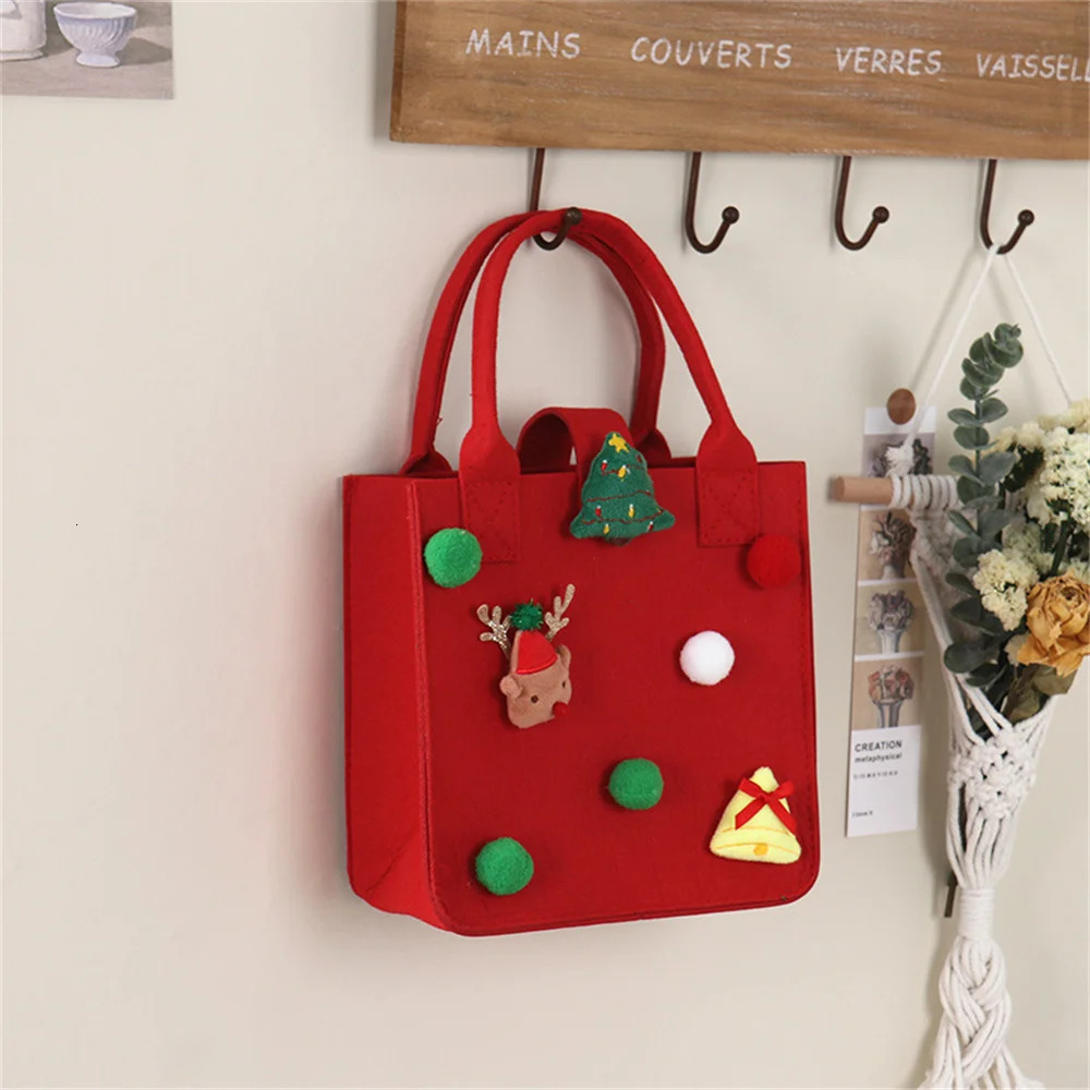 Reindeer Decorations Home Decor Creative Christmas Gift Packaging Box Christmas Felt Gift Bag Year Childrens Gift 241107