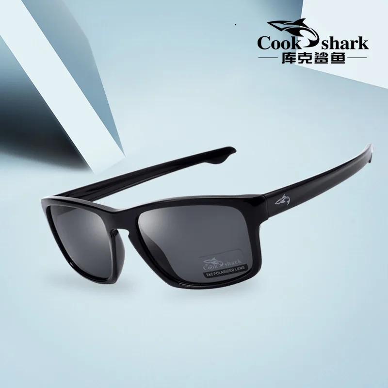 Cook Shark Sunglasses Mens Korean Edition Tidal Polarization Glasses UV Protection Driver Mirror Sunglasses 241106