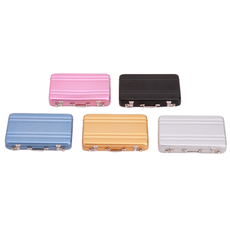 1PC New Aluminum Storage Box Business ID Credit Card Holder Mini Suitcase Bank Card Box Holder Jewelry Case Organizer Rectangle