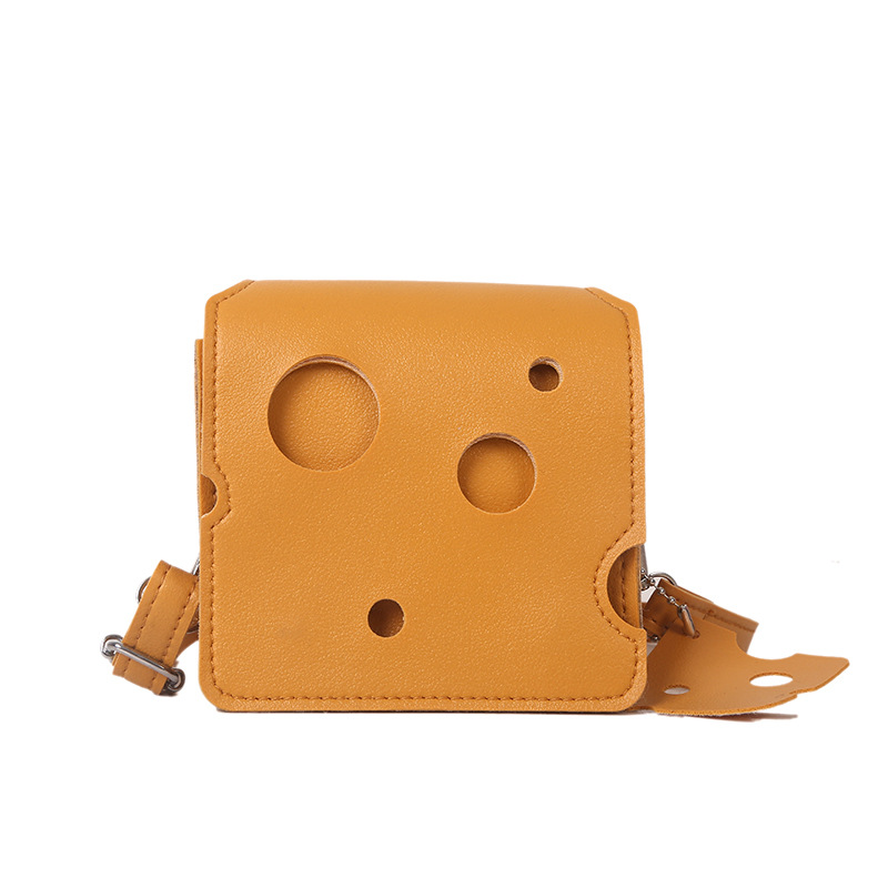 Mini PU Leather Bags Women's Triangle and Square Cheese Shaped Cute Earphone Lipstick Purses Handbags Crossbody Shoulder Bag