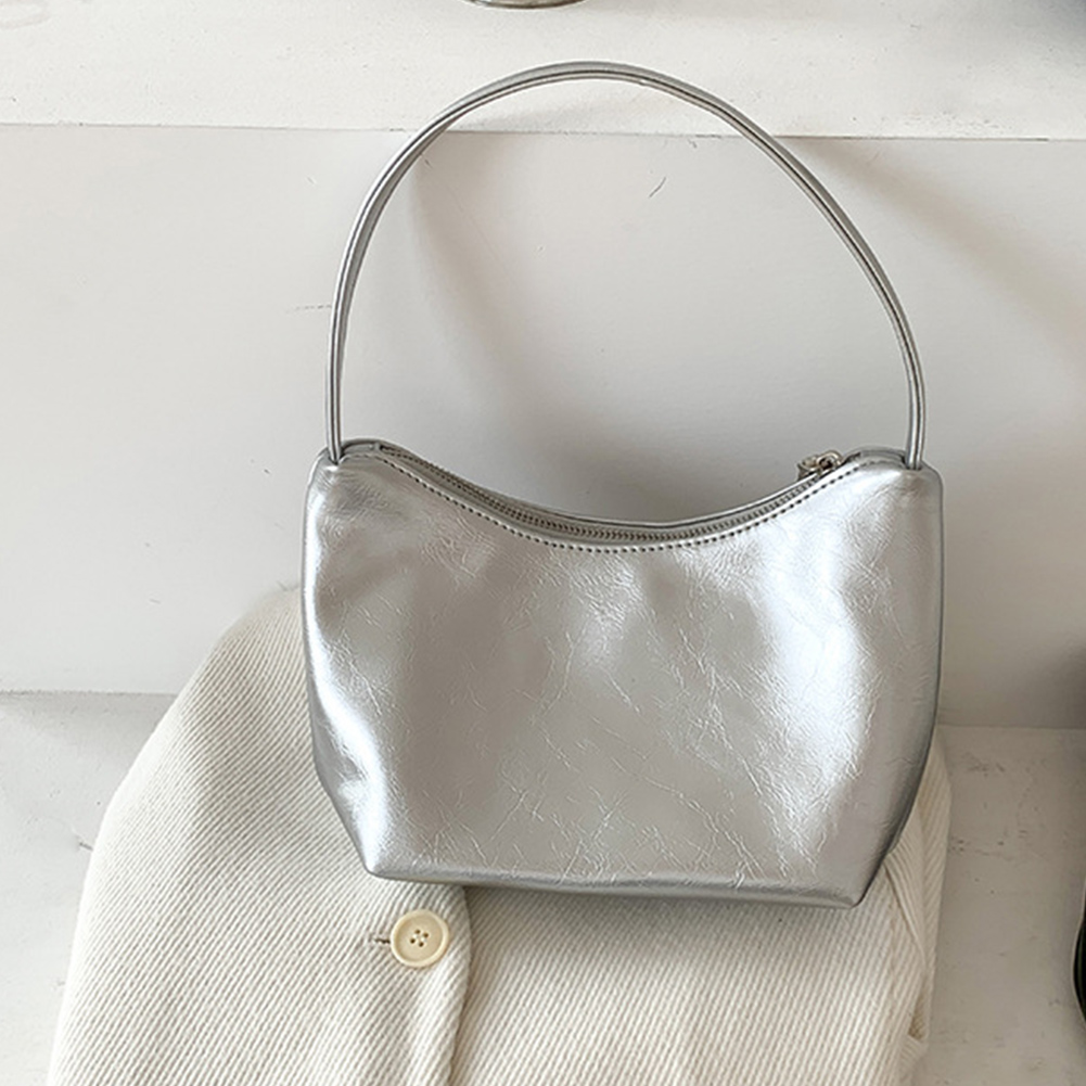 Women Fashion Shoulder Bag Large Capacity PU Underarm Bag Stylish Handbags Solid Color Clutch Purse Trendy Shopping Bag
