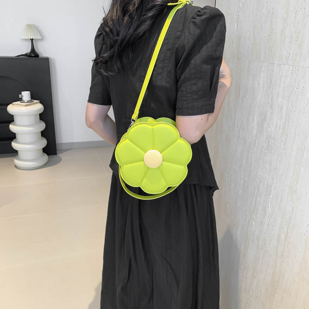 Flower Shaped Fashion Handbag PU Leather Top Handle Bag Cute Shoulder Purse with Double Zipper for Women and Girls