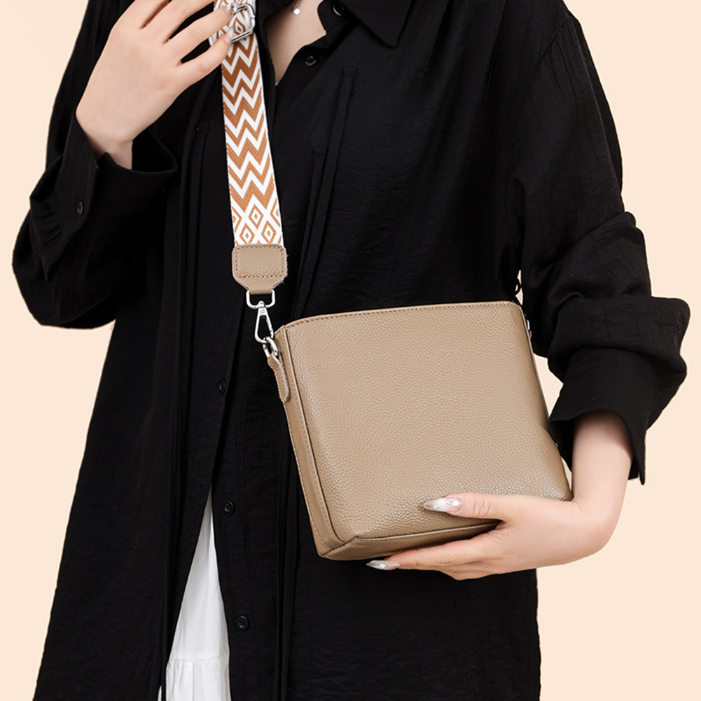 Genuine Leather Trendy Crossbody Bag Soft Designer Tote Bag with Guitar Strap Casual Shoulder Purse Satchel Purse