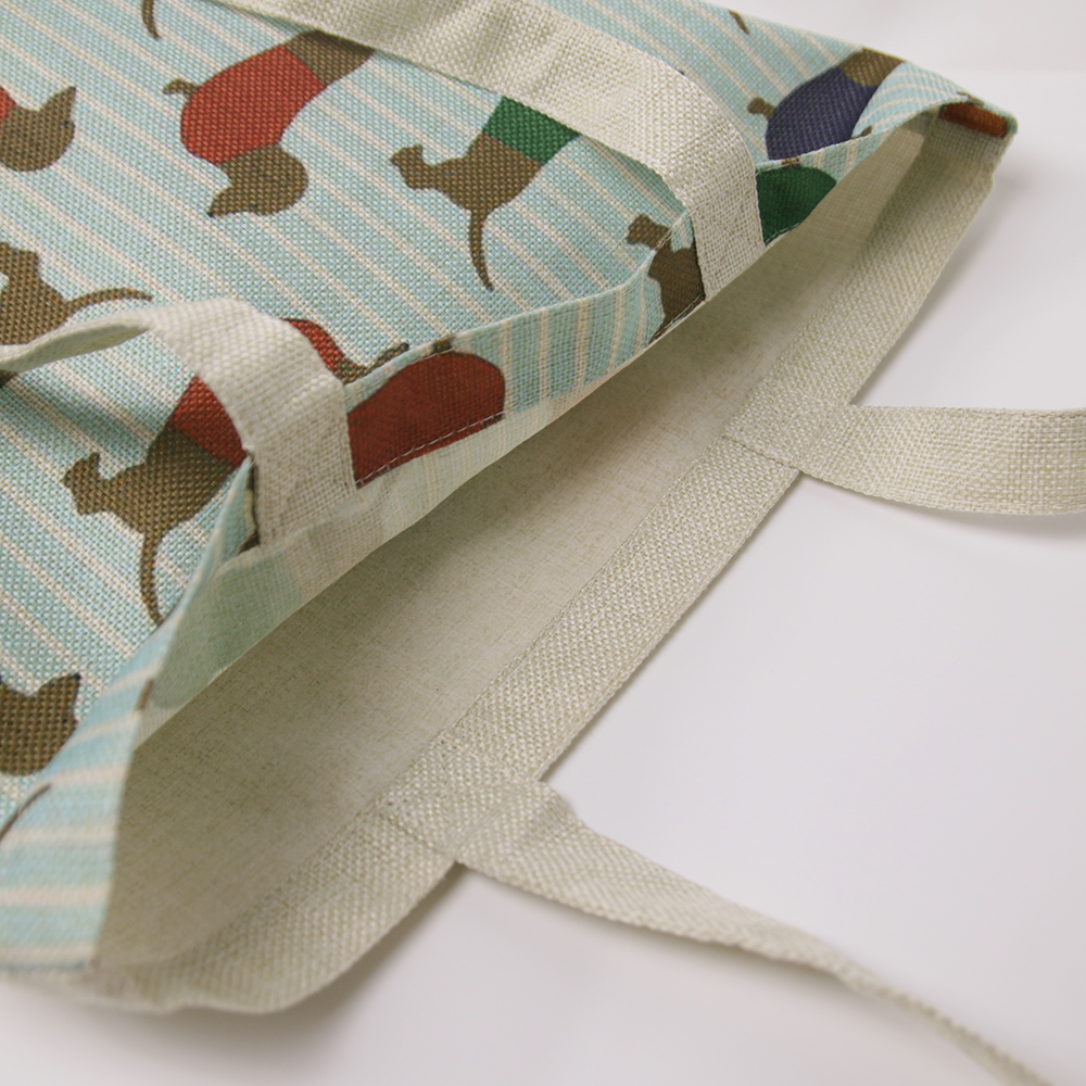Cute Dogs Printed Linen Cotton Tote Eco Bag Daily Use Reusable Shoulder Bags Dropshipping