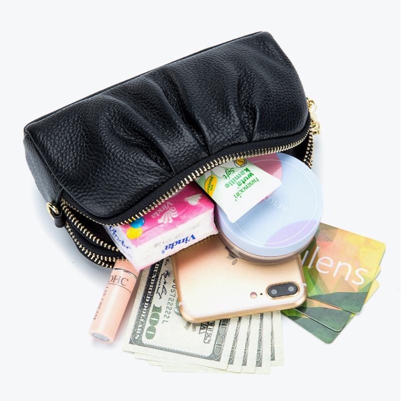 Genuine Leather Clutch bag Wallet ID Credit Bank Business Card Holder Coin Purse Small Lipstick Phone Pocket For Female Women
