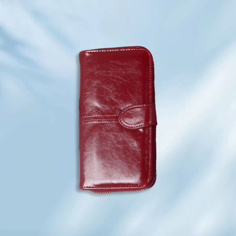 Simple PU Wallet Retro Long Zipper Card Bag Convenient Multi-card Spot Storage Silver Coin Coin Purse