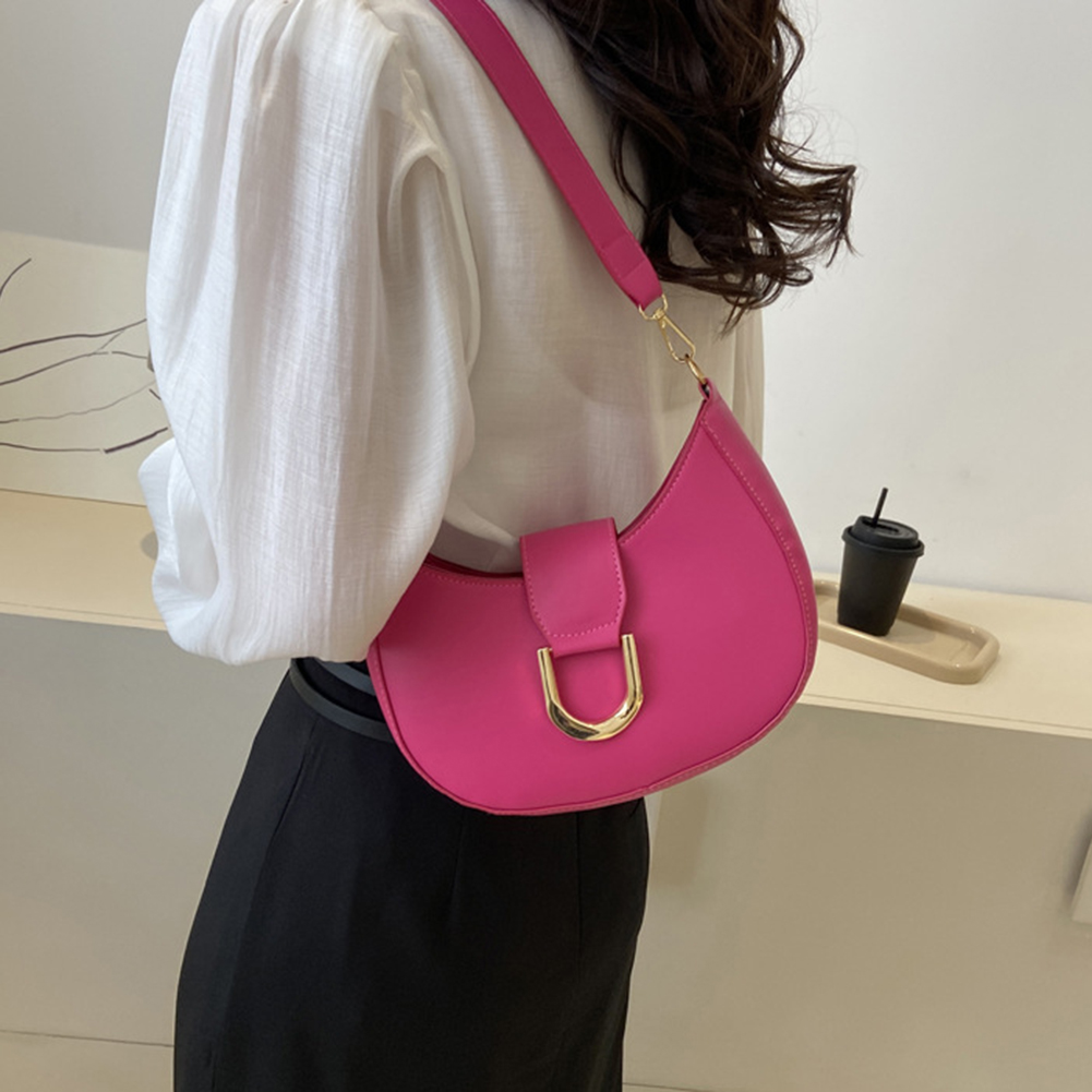 PU Leather Fashion Designer Crossbody Bags For Women Travel Shoulder Bags Cute Half Crescent Handbags and Purse Armpit Hobo Bag