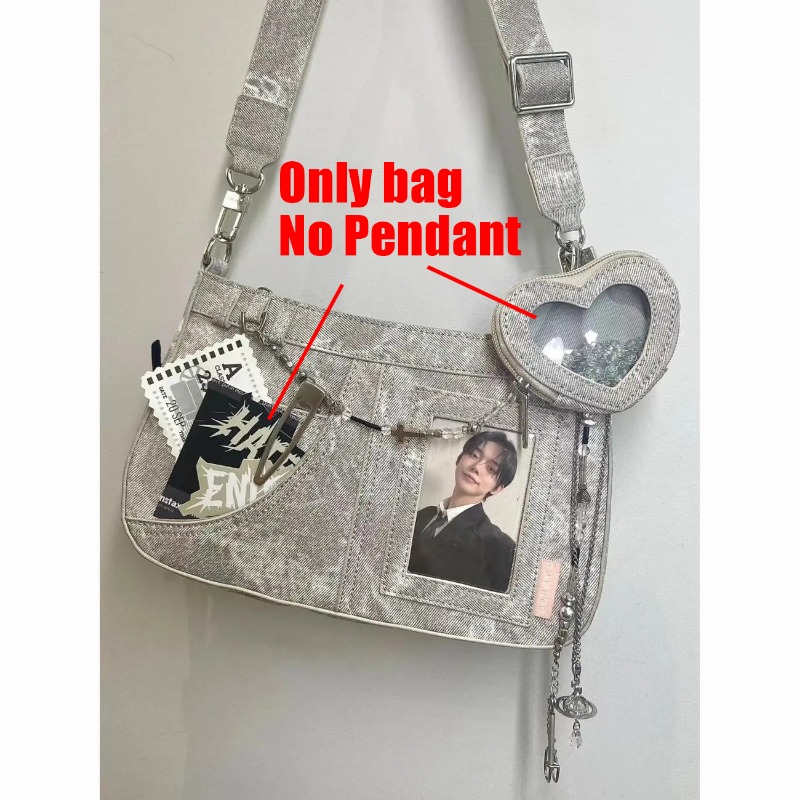 HAEX Y2K Women Bag 2023 Trend Denim Tie Dye Idol Card Ita Bags Subculture Harajuku Bolso Mujer Fashion New Sac A Main Femme