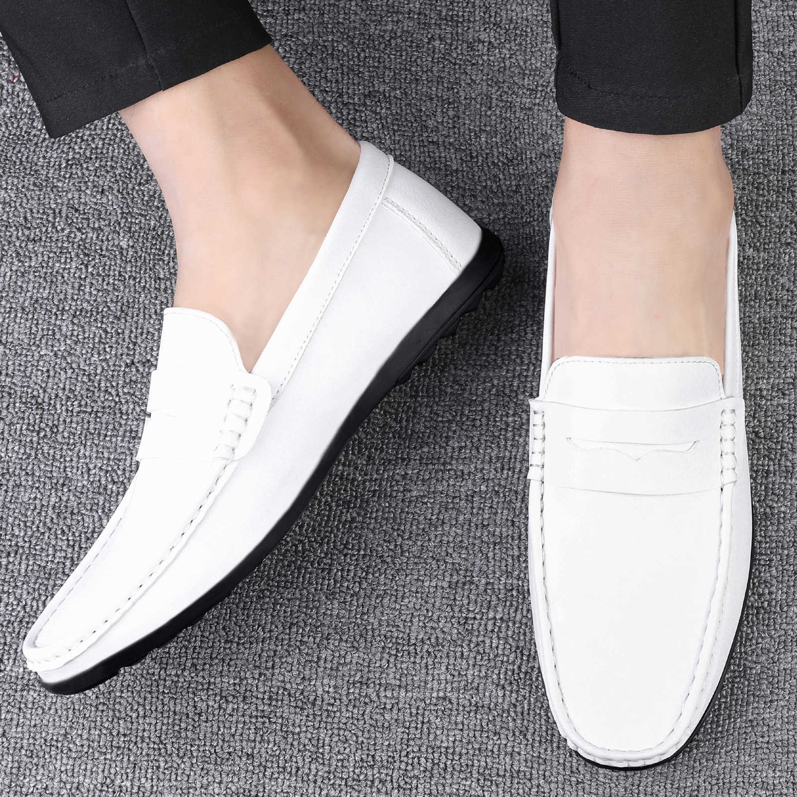 CMM Bean Shoes Mens Summer New Driving Flat Bottomed Casual Mens Shoes Trendy and Fashion Outdoor Lazy Loafers