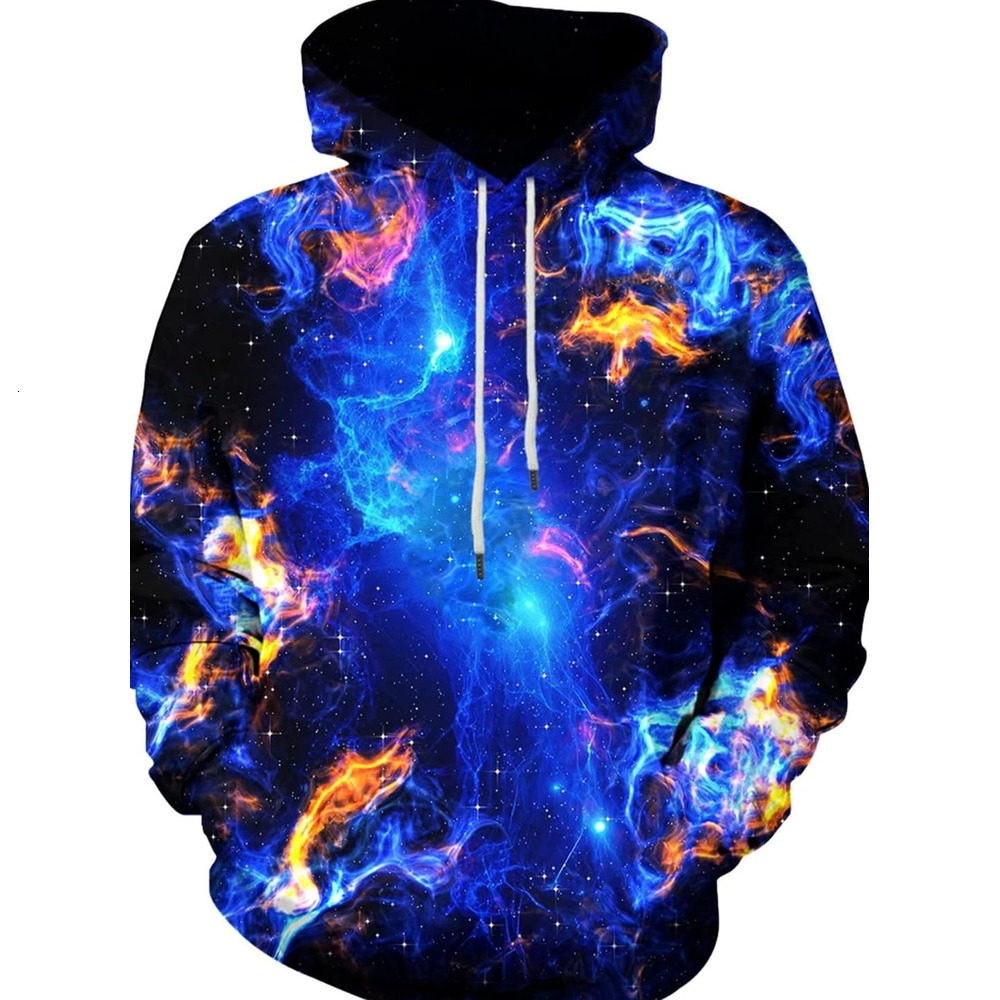 Hoodie for Mens Womens Unisex Graphic Print Hoodies 3D Colorful Novelty Design Long Sleeve Sweaters with Pocket Graphic Trendy blue pattern