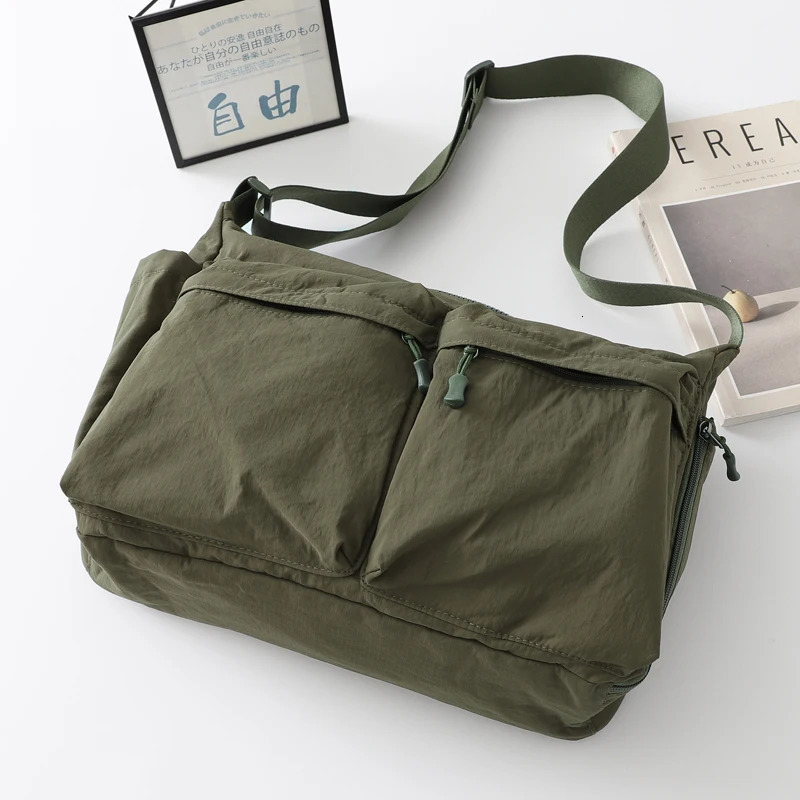 Japanese Nylon Travel Shoulder Man Bag Streetwear Style College Teens Sling Mens Messenger Bags Causal School Cross 241106