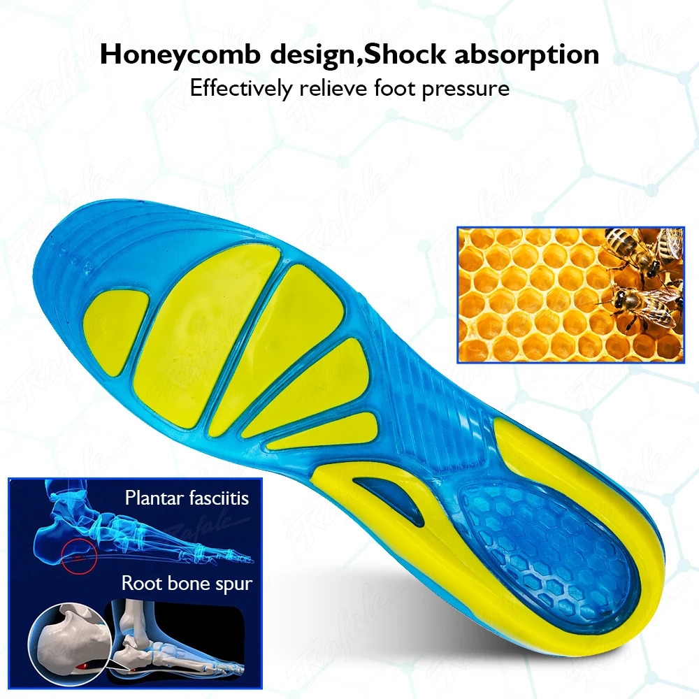 Thick silicone gel soft sports insole massage pad Orthodontic foot care insole shock pad 241106