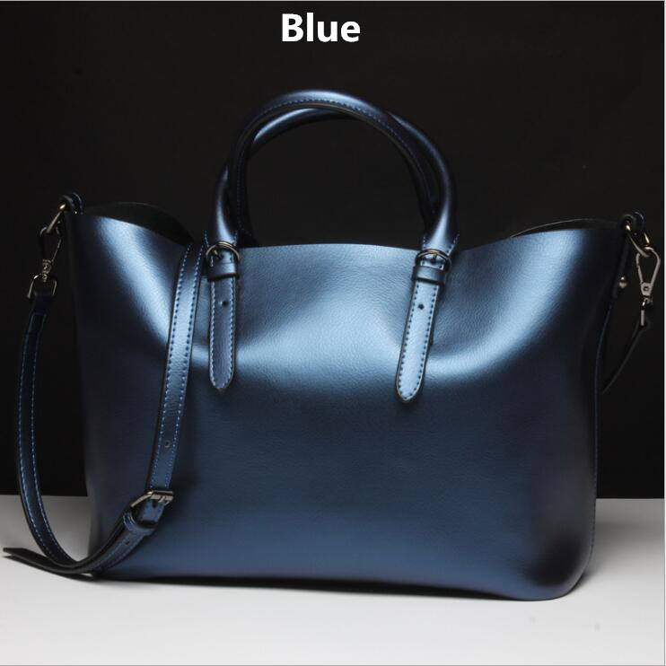 New 6 colors high quality genuine leather crossbody bags women cowhide leather shoulder bags large messenger bag Ladies handbags