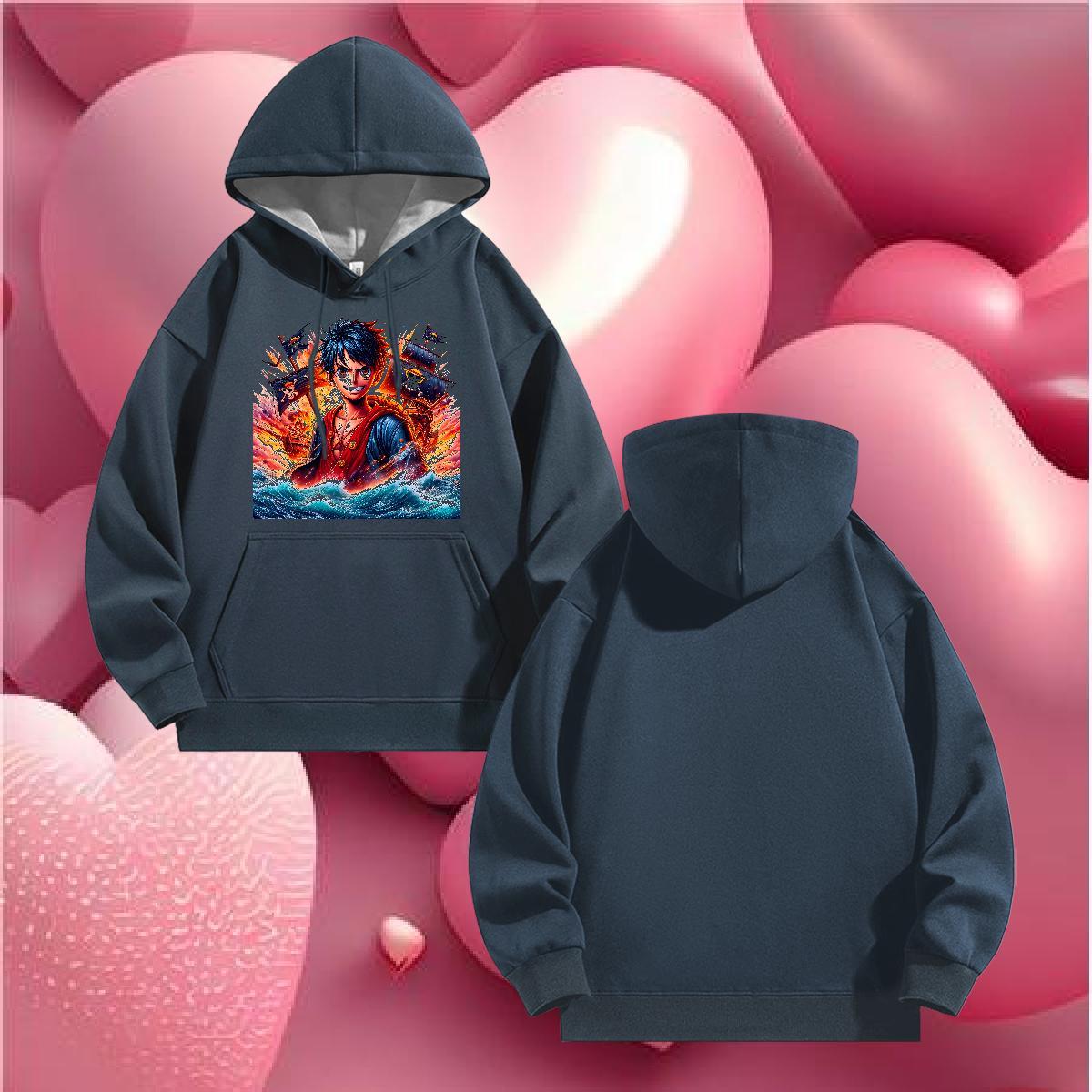 2024 DIY Hoodie For Man Anime Printing Street Brand Hoodie for Man Woman Hooded Collar Breathable Cartoon Print Top Hoody 350g Cotton