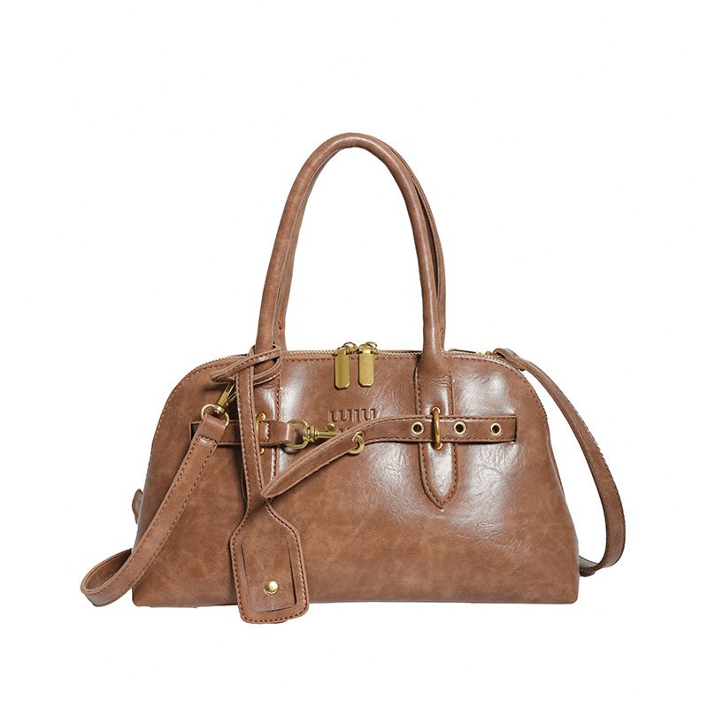 brand Designer Leather Bag High-end Feel Retro Brown Shoulder Bag Versatile Women Crossbody Bag Super Popular Handbag Shell h9QH#