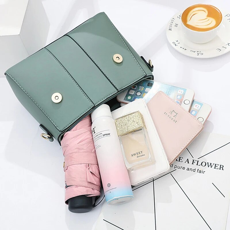 High Quality Leather Handbag Purse Women's Bag 2024 Trend Luxury Brand Designer Shoulder Crossbody Sac Lady Messenger Small Tote
