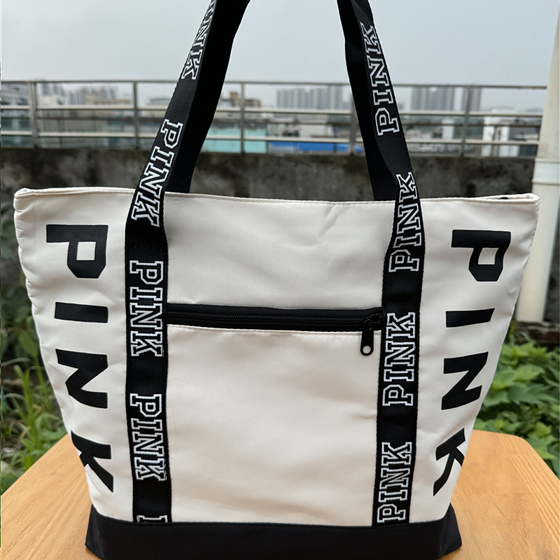 2024 New Korean Fashion Shoulder Bag Trend Letter Bag Printed Bag Color Contrast Letter Strap Handbags Large Capacity Tote