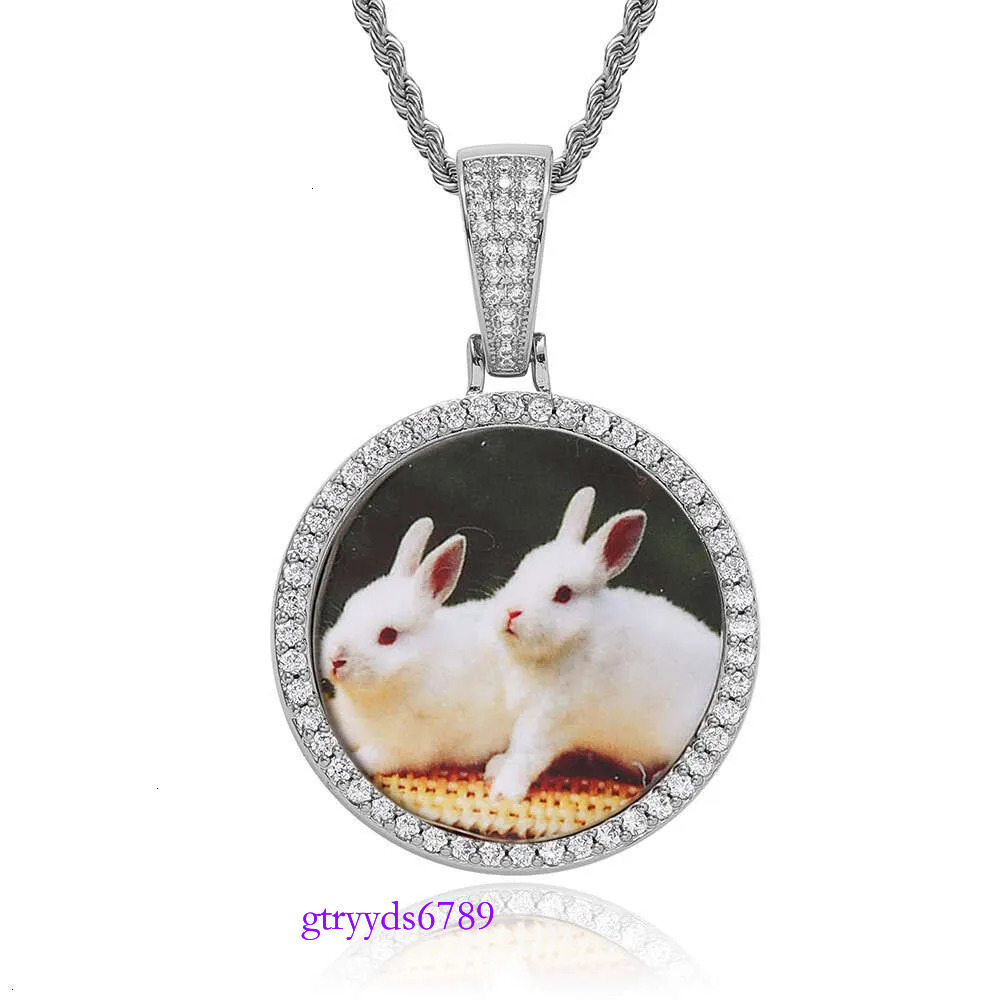 Pass Dia Tester S Sterg Sier VVS Moissanite 14k Iced Out Custom Memory Picture Photo Pendant