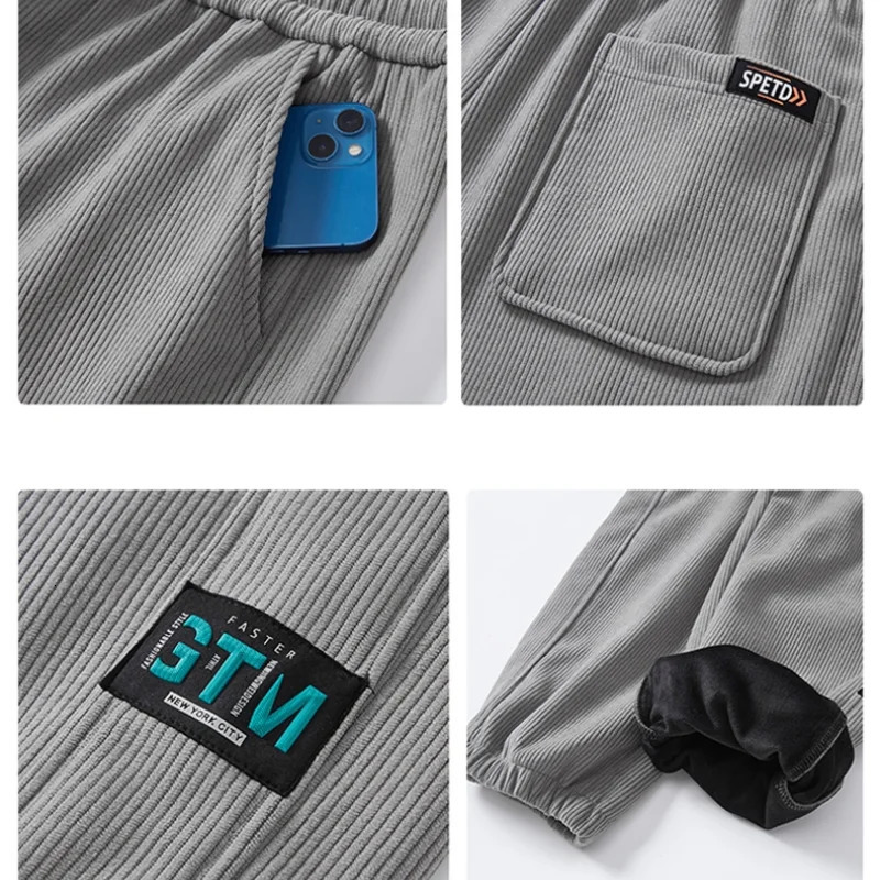 Plus Size 9xl Winter Pants Men Jogger Fleece Warm Trousers 6xl 7xl 8xl Black Yellow Brown Loose Sweatpants Streetwear Fashionv 241104