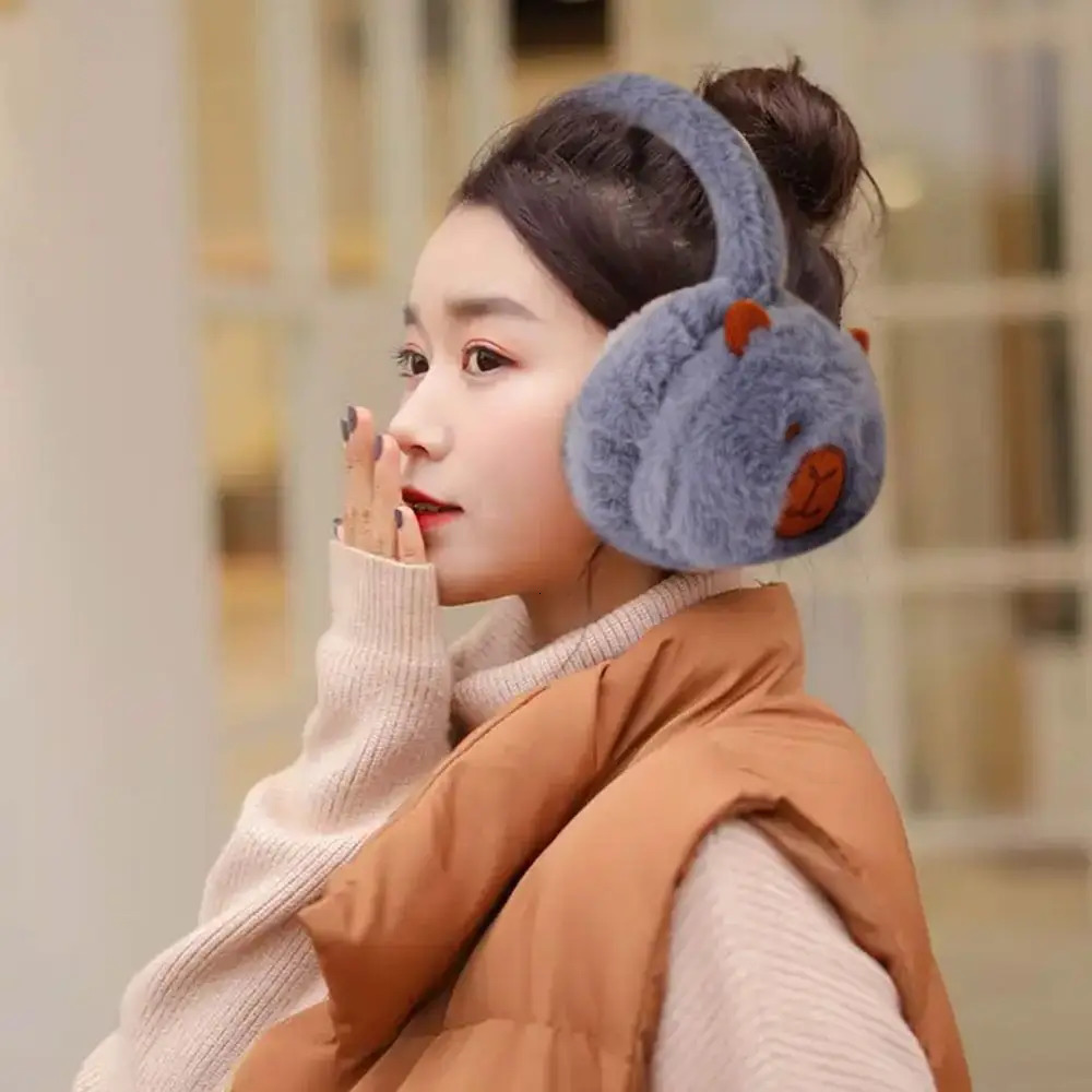 Warm Capibara plush earmuffs thick and soft earmuffs cold protection earmuffs 241107