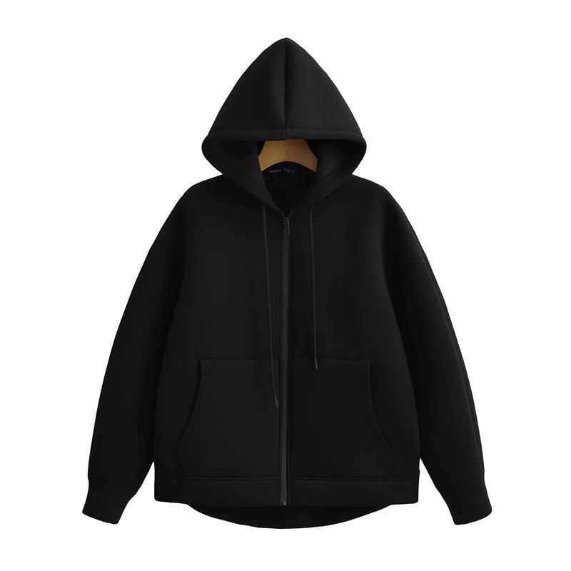 New autumn and winter new high street men's and women's loose casual hooded zipper sports shirt top fashion trend T-shirt