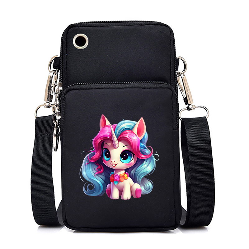 New Fashion Mobile Phone Bag 26 Art Unicorn Alphabet Women Messenger Bag Aesthetics Mini Small Crossbody Bag Coin Purse Handbag