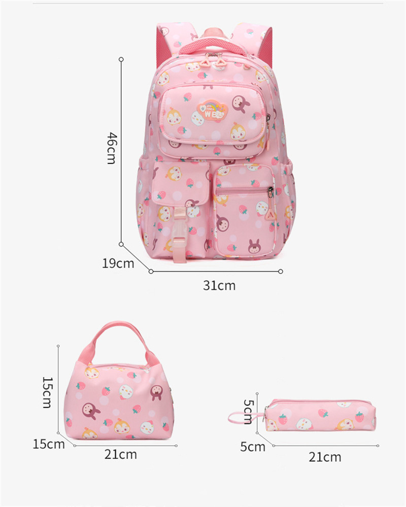 Japanese Style Cartoon Printed School Backpack For Teenage Girls 3 Pcs/set Waterproof Nylon Backpacks Kids School Bags Satchel