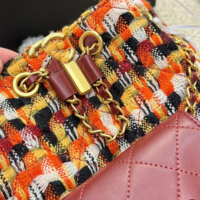Designer Backpack Womens Woolen Backpacks Delicate Classic Simplicity and Durability Daypack Contrast Color Cute Rucksack Multi-pocke