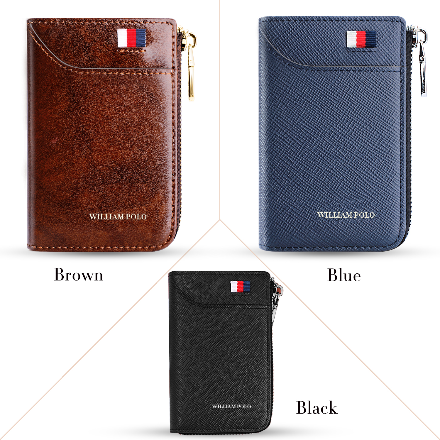 RFID Men Wallet Accordion Credit Card Holder Genuine Leather Small Multi Card Case Organizer Zipper mini wallet