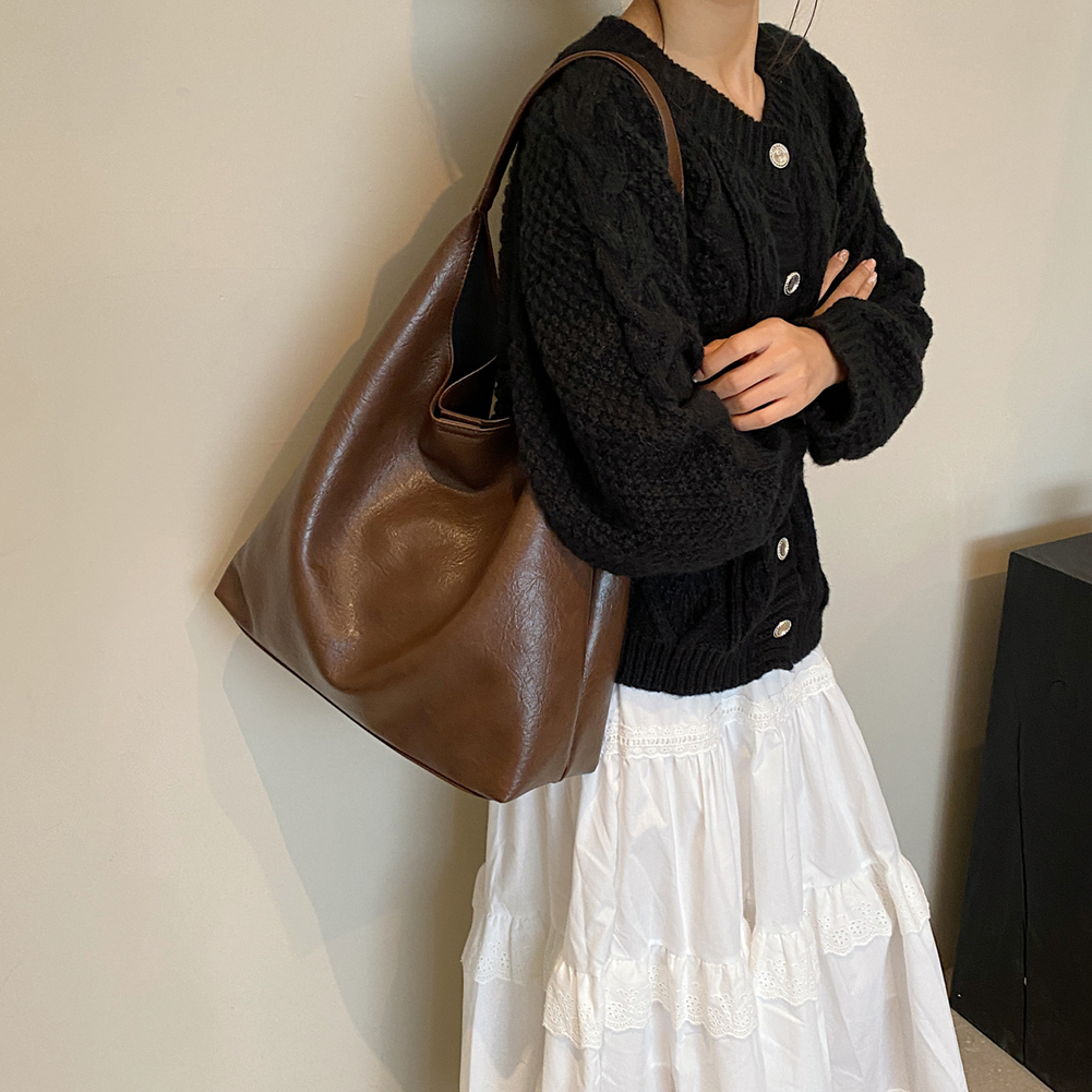 Fashion Shoulder Bag for Women Soft PU Leather Luxury Handbags Purse Retro Large Capacity Casual Shopping Hobo Women's Tote Bags