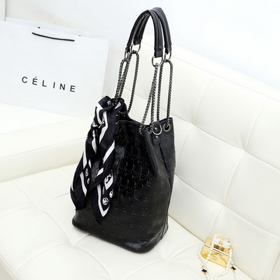 by dhl or ems 10pcs 2017 Vintage Skull Shoulder Bags Women Bucket Pu Leather With Silk Female Ladies Casual Chain Tote Bag