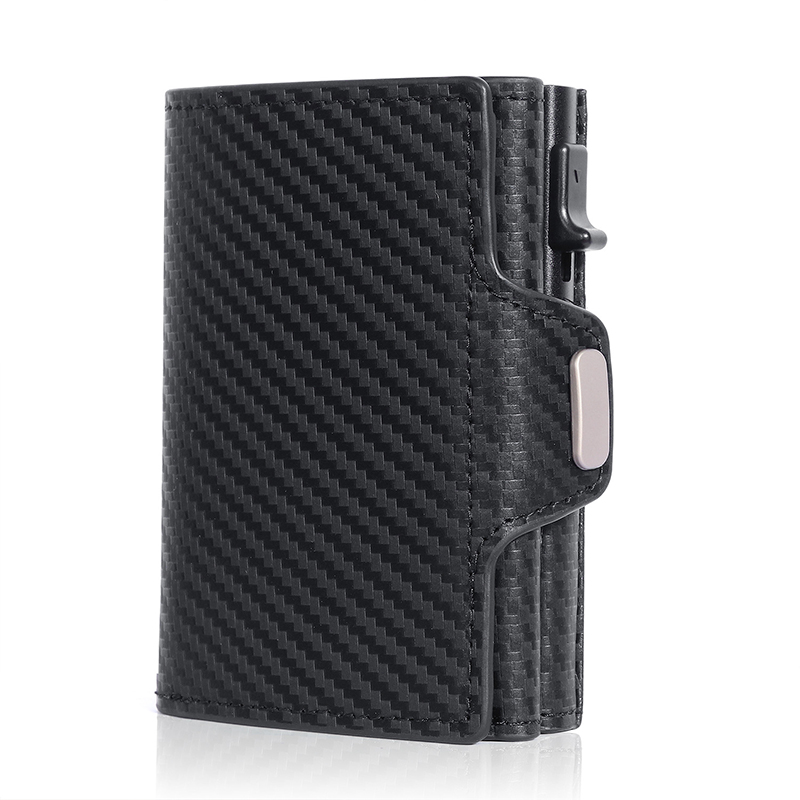 Fashion Aluminum Credit Card Wallet RFID Blocking Trifold Smart Luxury Leather Men Wallets Slim with Coin Pocket Vallet Holders