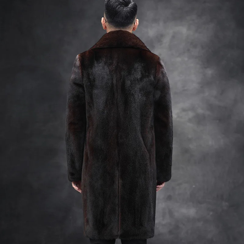 mink coat artificial fur winter coat fur integrated mink suit collar windbreaker single row button 241107