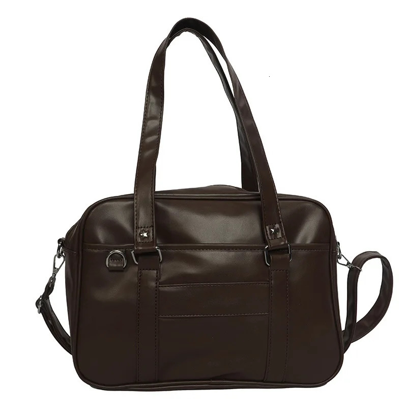 Japanese preparatory style shoulder bag womens PU leather JK uniform bag girls handbag solid color cross body bag Itabag handbag 241106