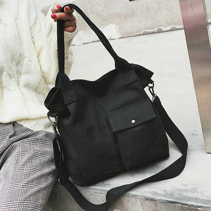 Canvas Tote Bags Women Luxury Designer Multi-pocket Shoulder Bags Black White Ladies Crossbody Bags Large Shopping Bags Handbag