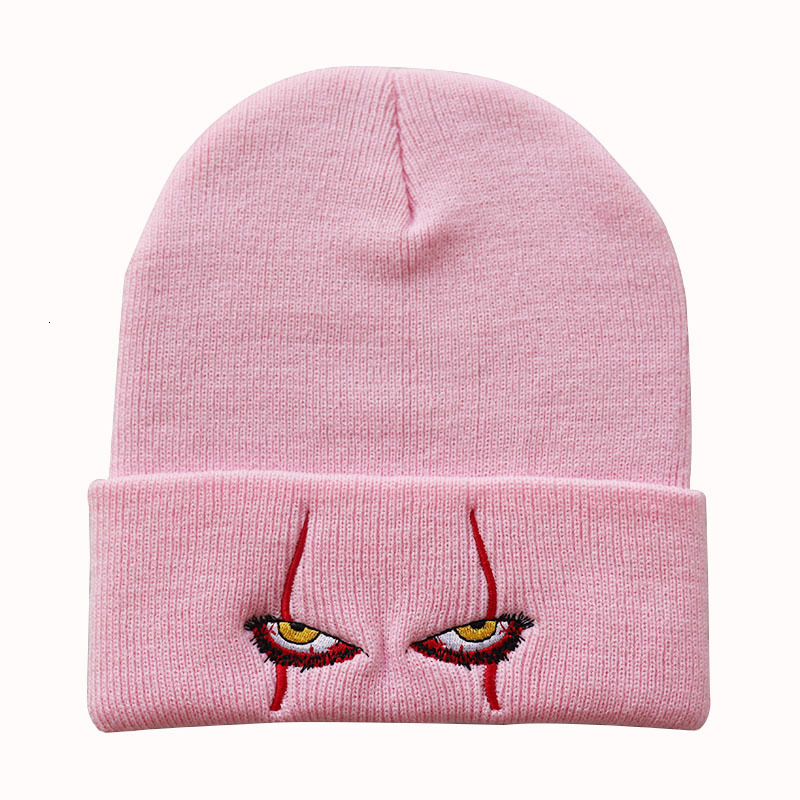 High quality design, men and women Scary Horror Joker Eyes Warm Pullover Hip Hop Knitted Hat
