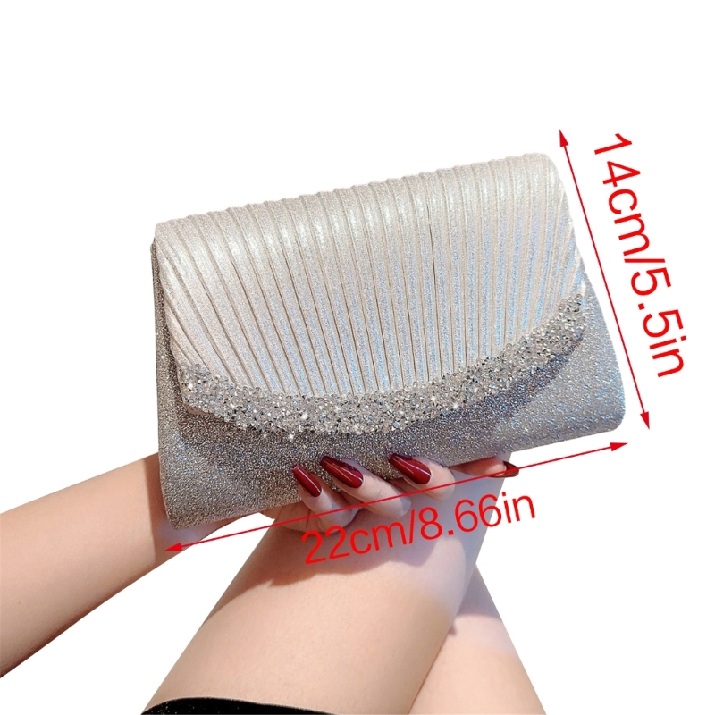 Elegant Pleated Shoulder Bag Convenient Handbag Evening Purse for Formal Gatherings and Casual Hangouts
